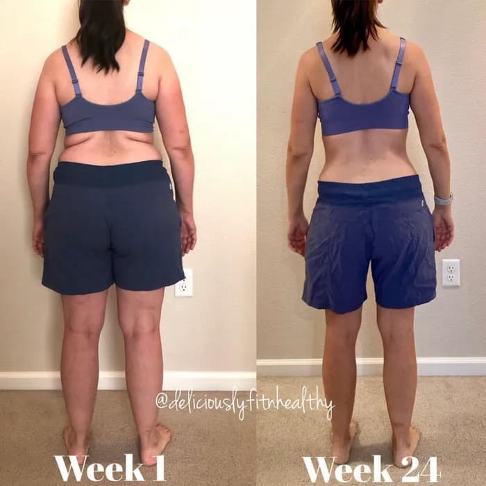 Photo of Nikki Y., week 1 vs week 24